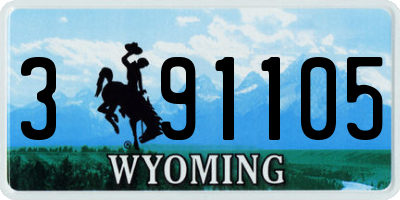 WY license plate 391105