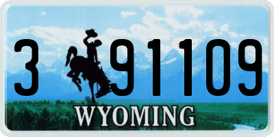 WY license plate 391109