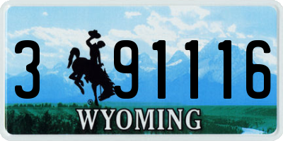 WY license plate 391116
