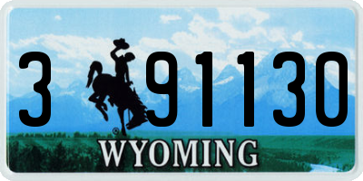 WY license plate 391130