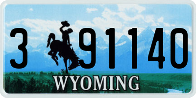 WY license plate 391140