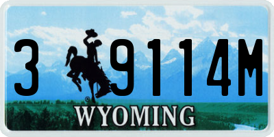 WY license plate 39114M