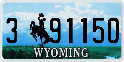 WY license plate 391150
