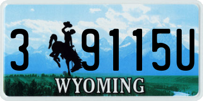 WY license plate 39115U