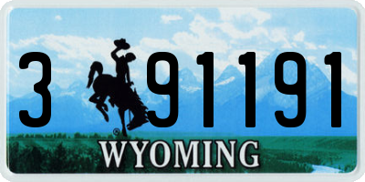WY license plate 391191