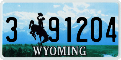 WY license plate 391204