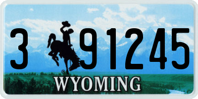 WY license plate 391245