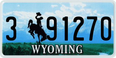 WY license plate 391270