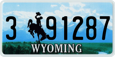 WY license plate 391287