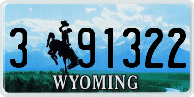 WY license plate 391322
