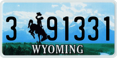 WY license plate 391331