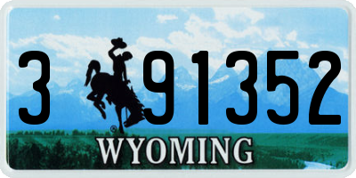 WY license plate 391352