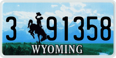 WY license plate 391358