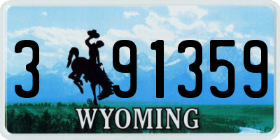 WY license plate 391359