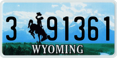 WY license plate 391361