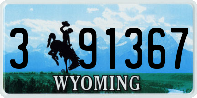 WY license plate 391367