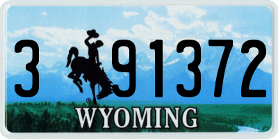 WY license plate 391372