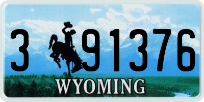 WY license plate 391376