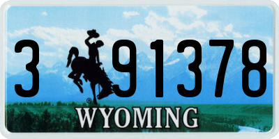 WY license plate 391378