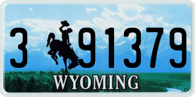 WY license plate 391379