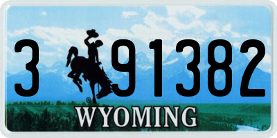 WY license plate 391382