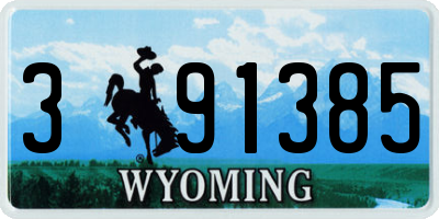 WY license plate 391385