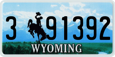 WY license plate 391392
