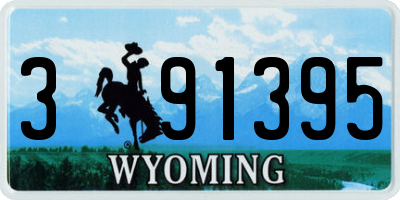 WY license plate 391395