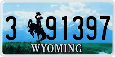 WY license plate 391397