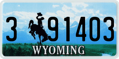 WY license plate 391403