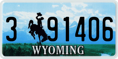 WY license plate 391406