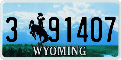 WY license plate 391407