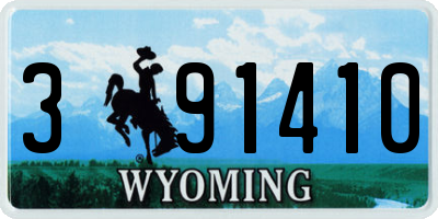 WY license plate 391410