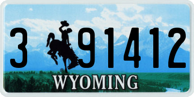 WY license plate 391412