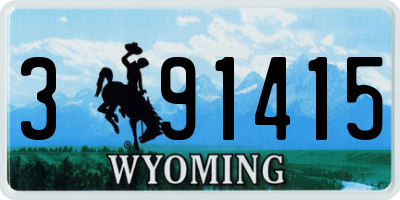 WY license plate 391415