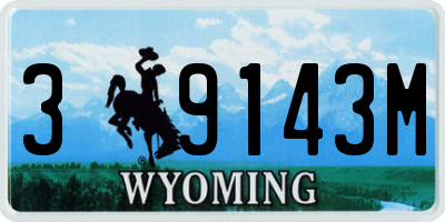 WY license plate 39143M