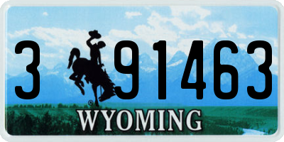 WY license plate 391463