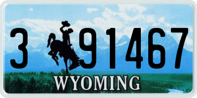 WY license plate 391467