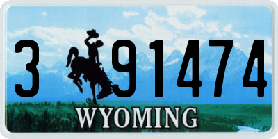 WY license plate 391474