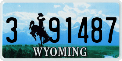 WY license plate 391487