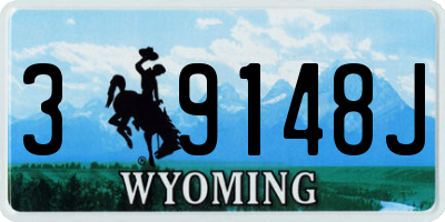 WY license plate 39148J