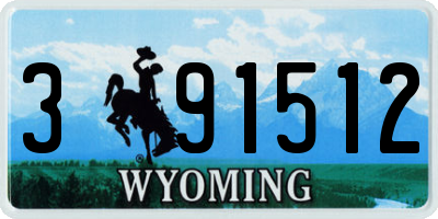 WY license plate 391512