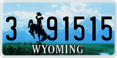 WY license plate 391515