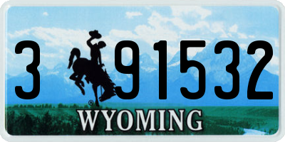 WY license plate 391532