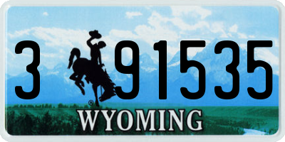 WY license plate 391535