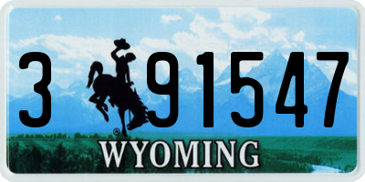 WY license plate 391547