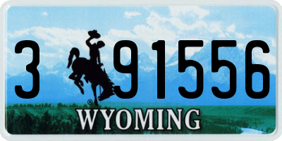 WY license plate 391556