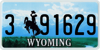 WY license plate 391629