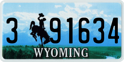 WY license plate 391634