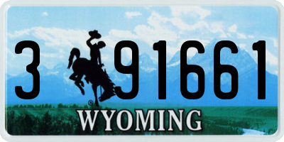 WY license plate 391661